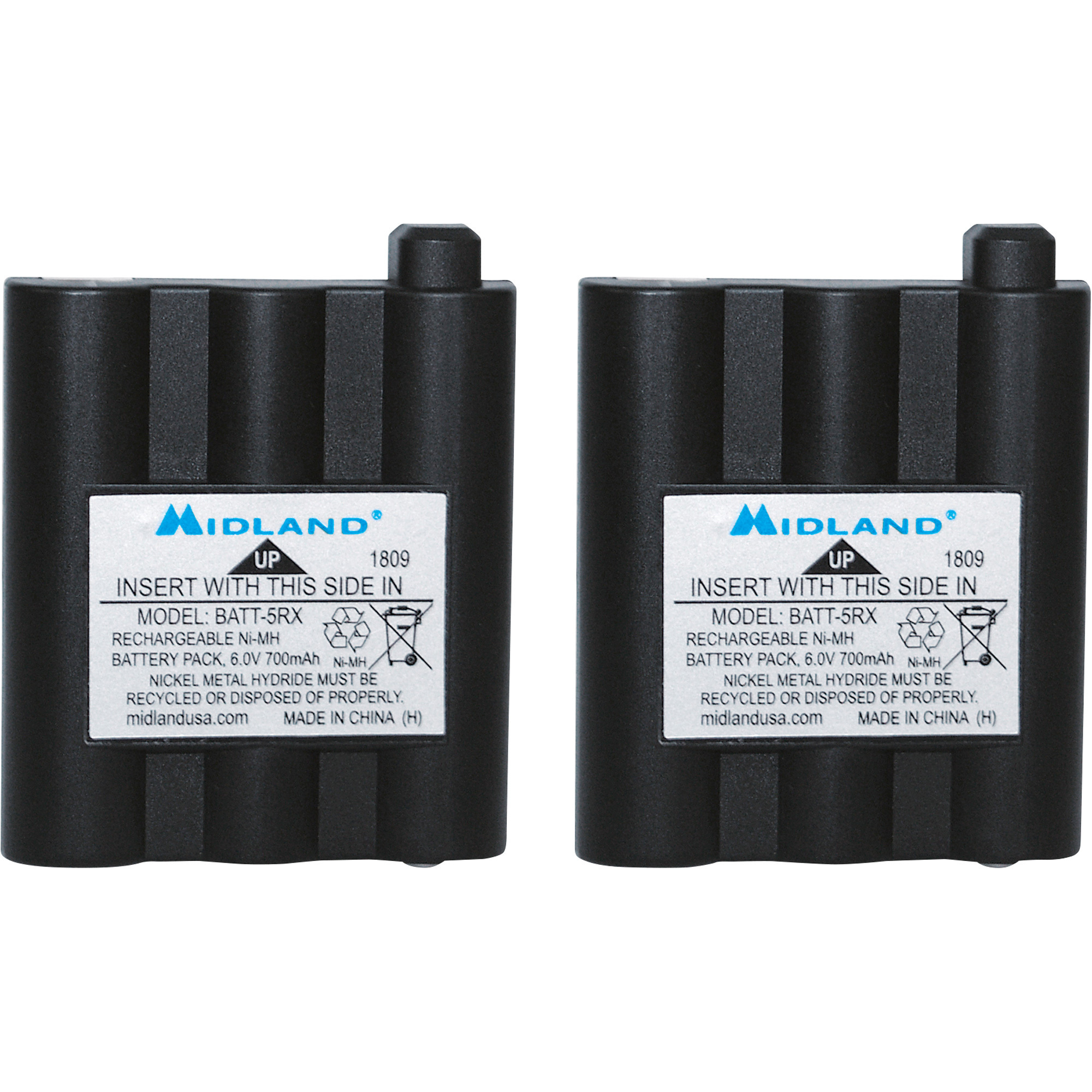 Midland Pair of Rechargeable Batteries, 6 Volt NiMH, For GXT 1000 Series Radios, Model# AVP17